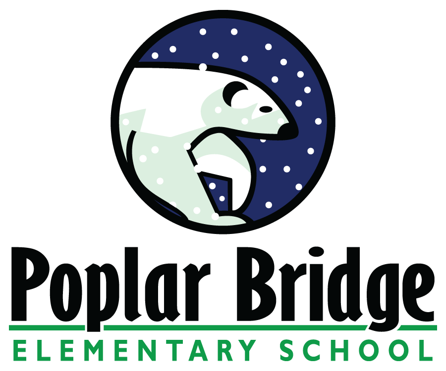 Poplar Bridge Elementary School polar bear logo