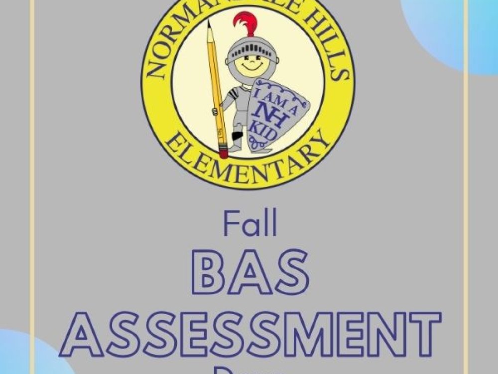 NH logo of a smiling kid knight holding a pencil with text that reads Fall BAS Assessment Days