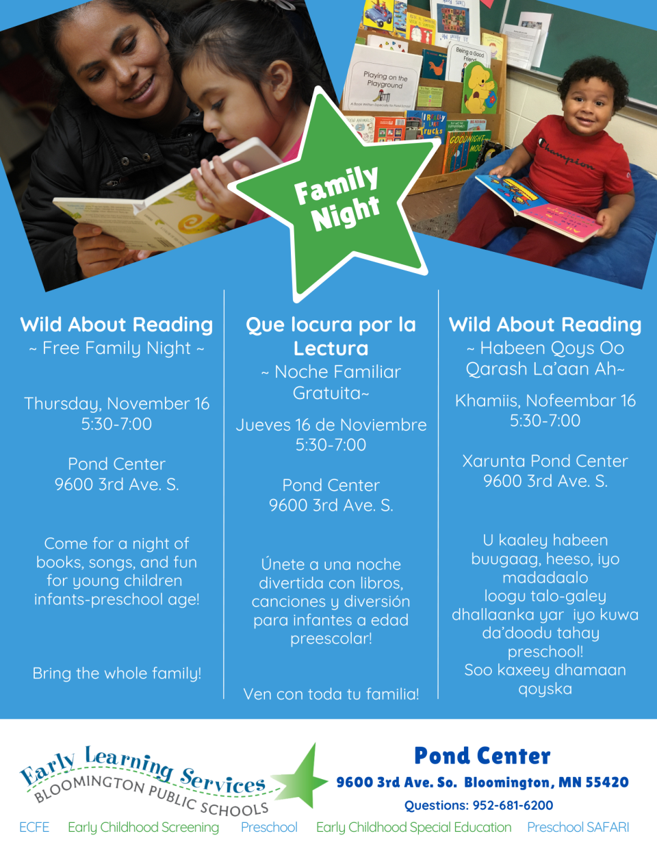 Family Literacy Night flyer