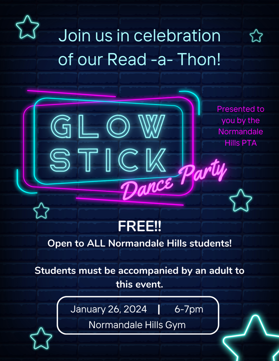 Glow Stick Dance Party flyer